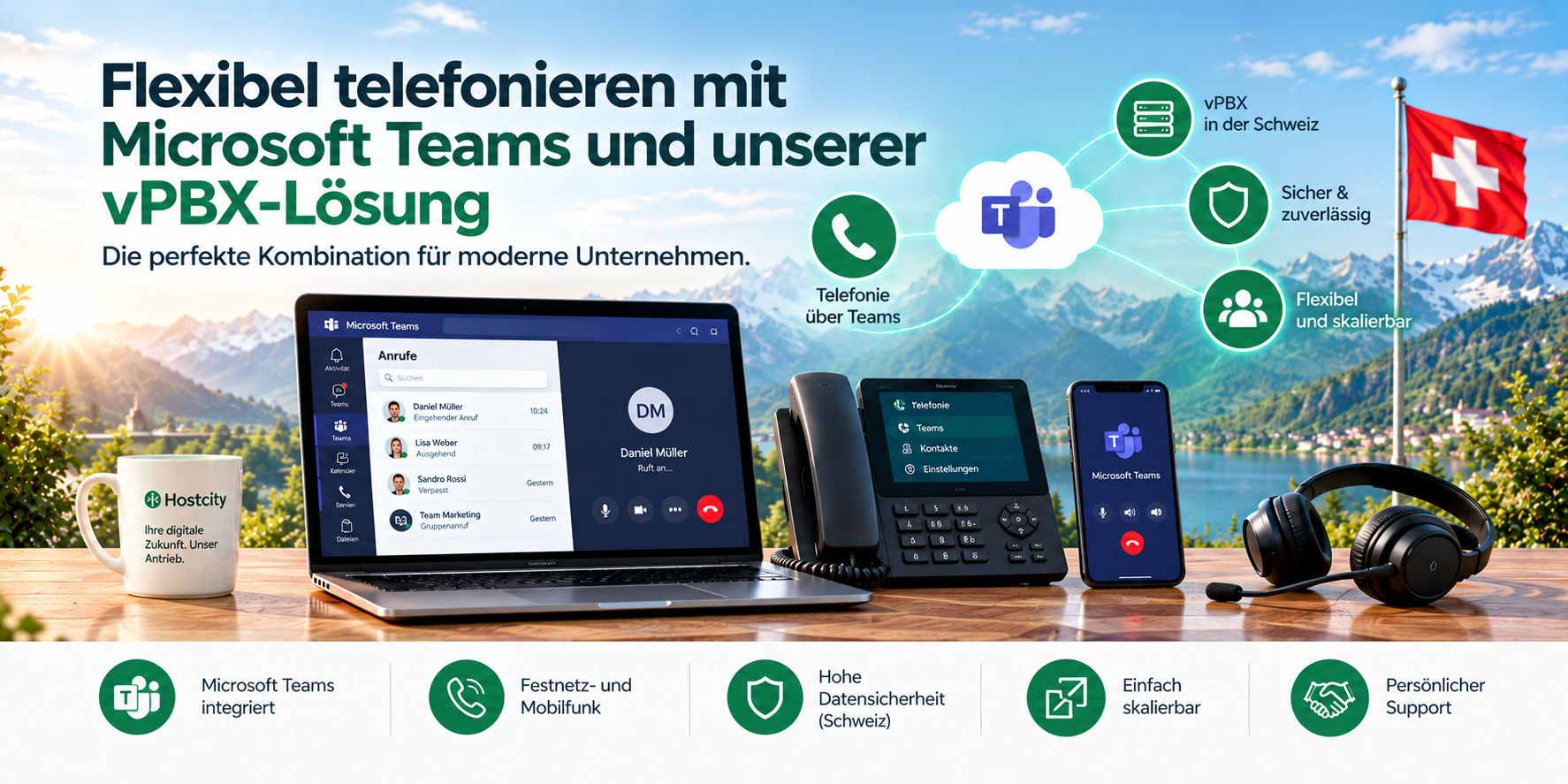 Flexibel telefonieren mit Microsoft Teams und unserer vPBX-Lösung