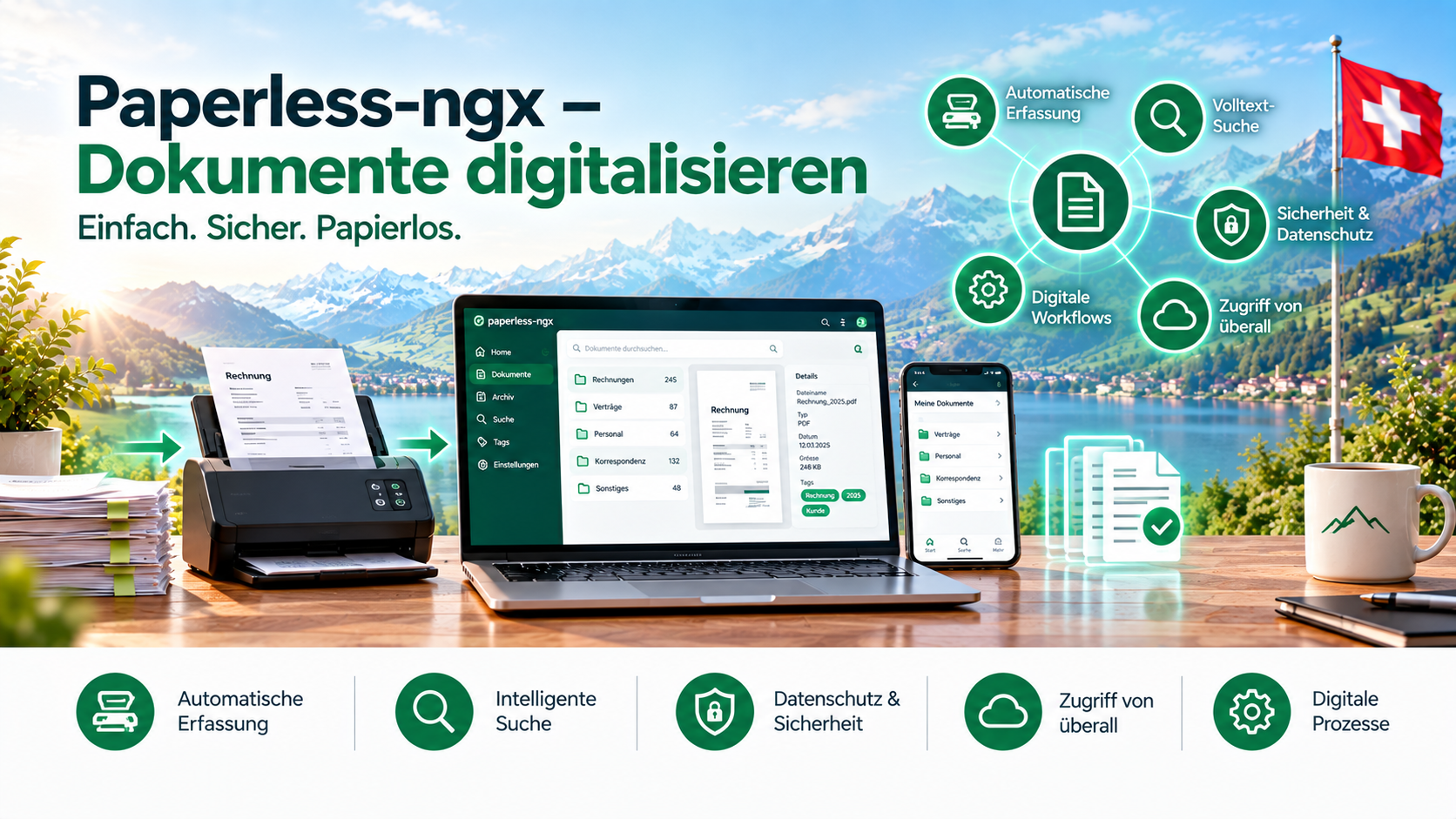 Digitalisieren Sie Ihre Dokumente mit Paperless-ngx
