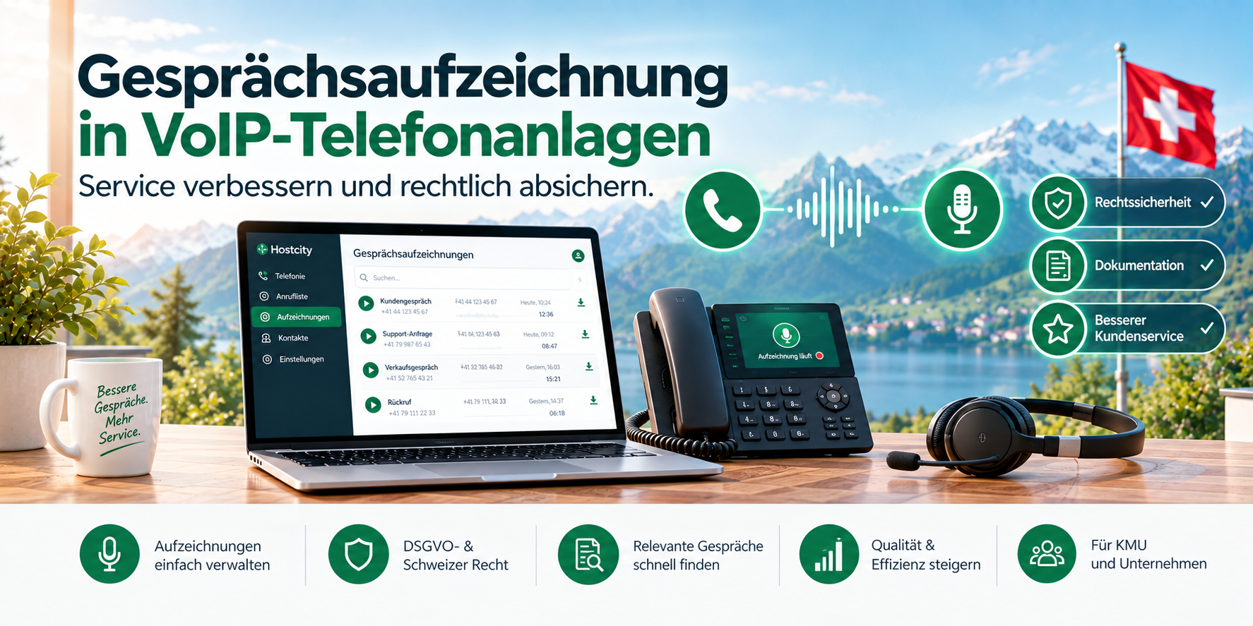 Gesprächsaufzeichnung in VoIP-Telefonanlagen: Service verbessern und rechtlich absichern