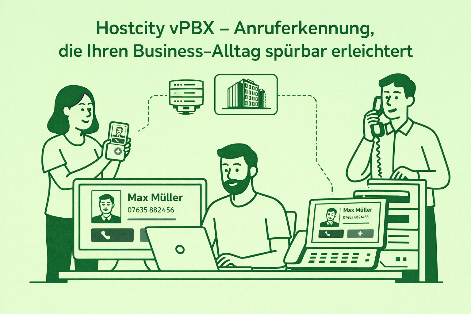 Hostcity vPBX – Anruferkennung, die Ihren Business-Alltag spürbar erleichtert